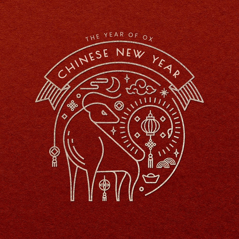 Chinese New Year gold Ox illustration