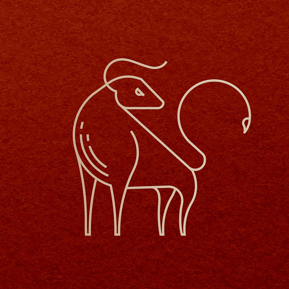 Chinese Ox Year vector gold design element