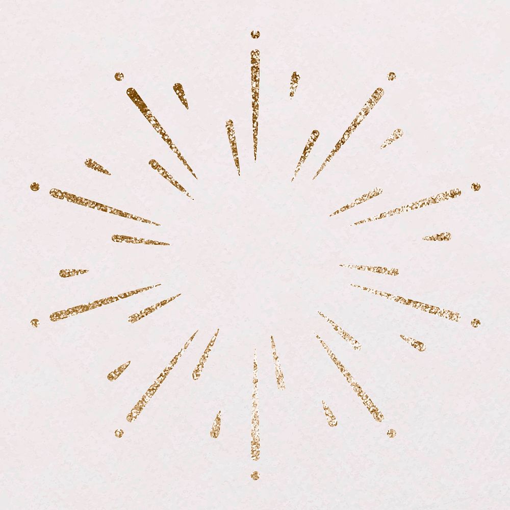 Glittery festive gold firework vector