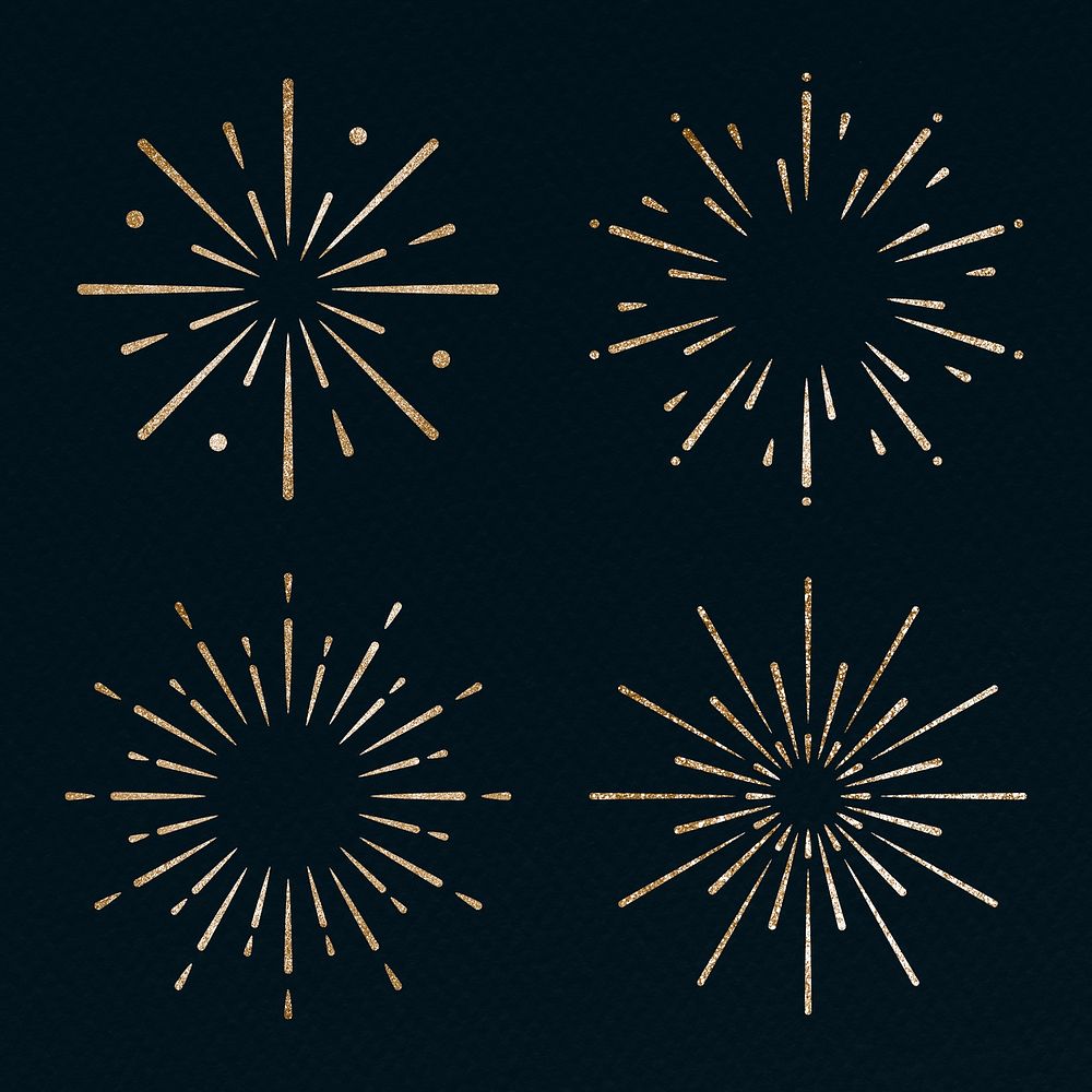 Glittery new year sparkling festive firework set