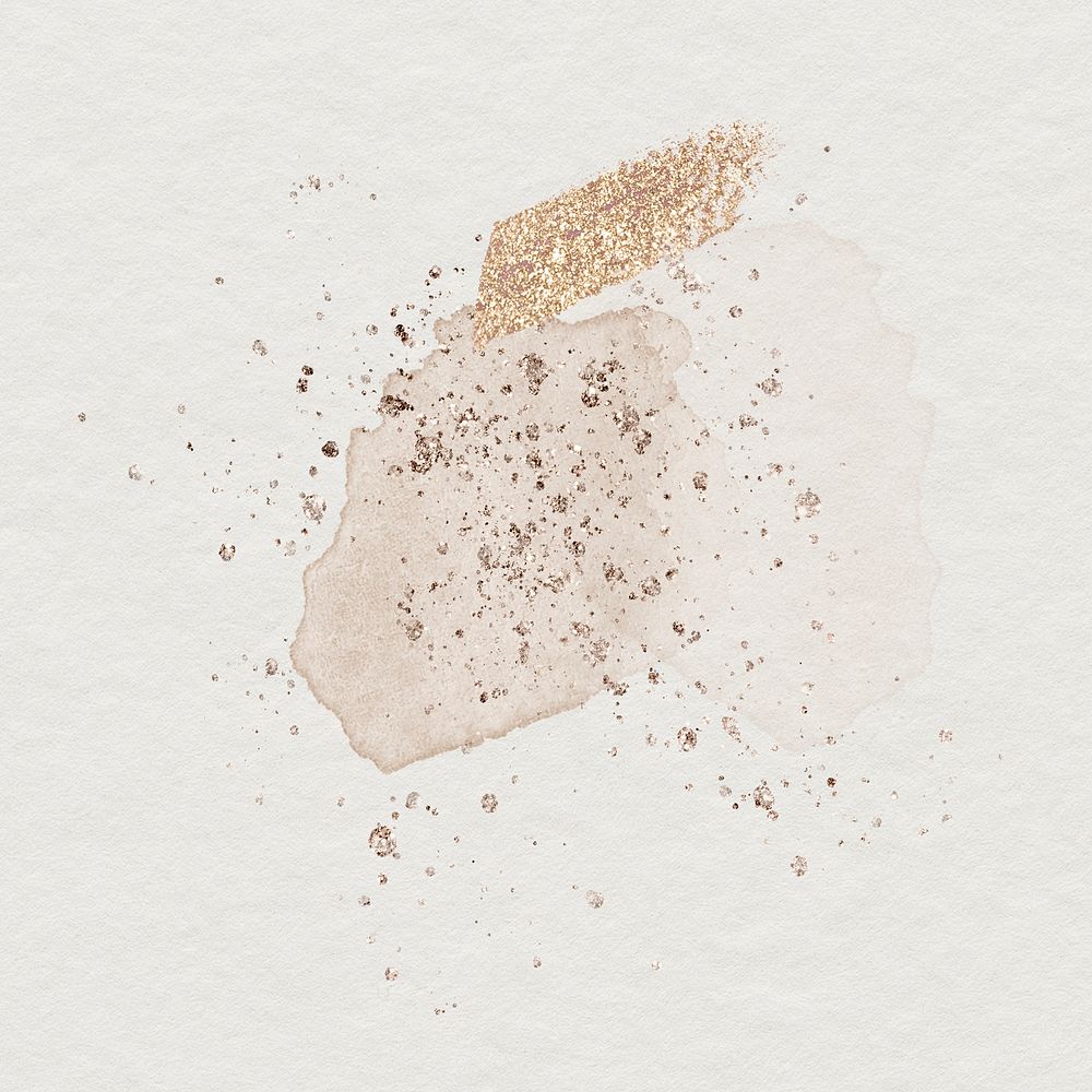 Shimmery watercolor stain beige background