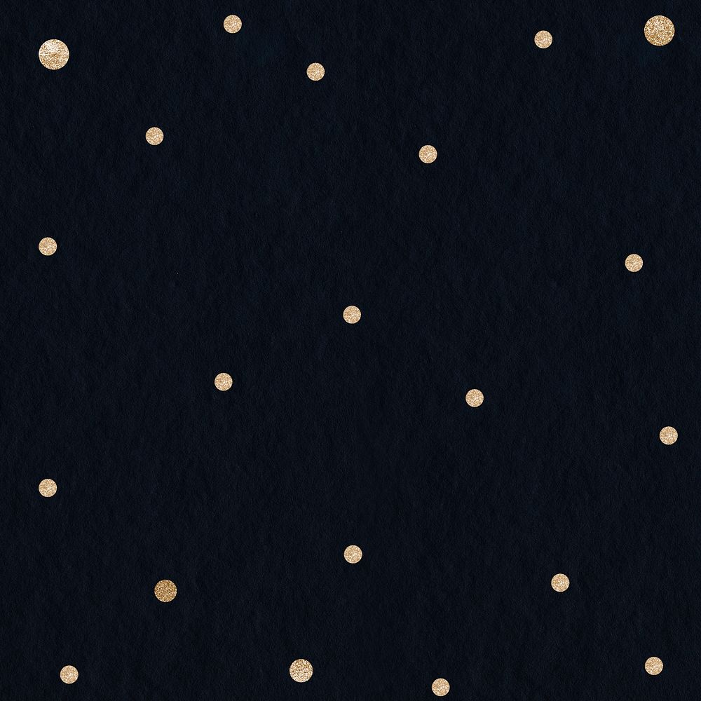 Gold dots black festive background for social media post