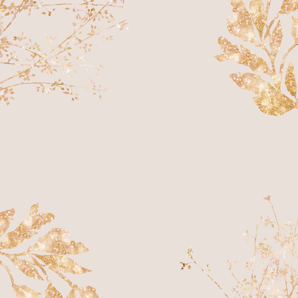 Gold leaf festive background vector celebration social media wallpaper