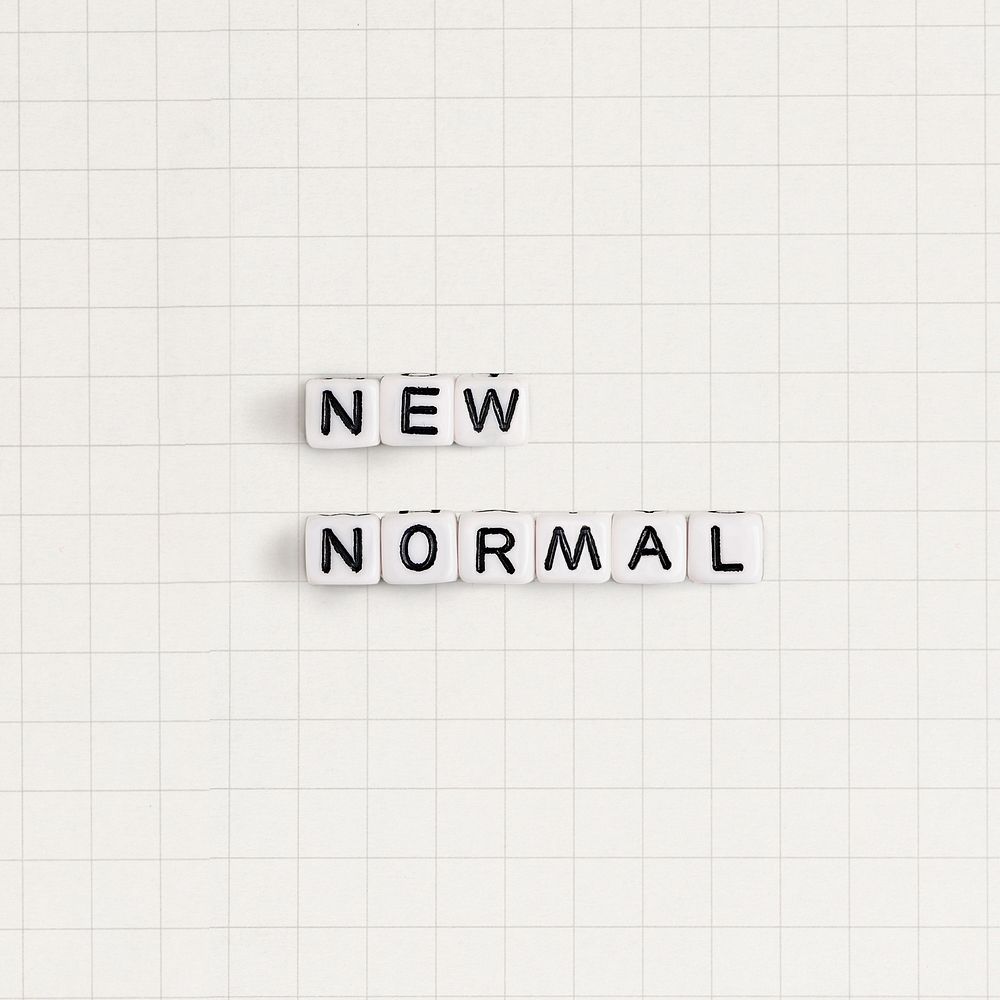 New normal word on grid pattern background