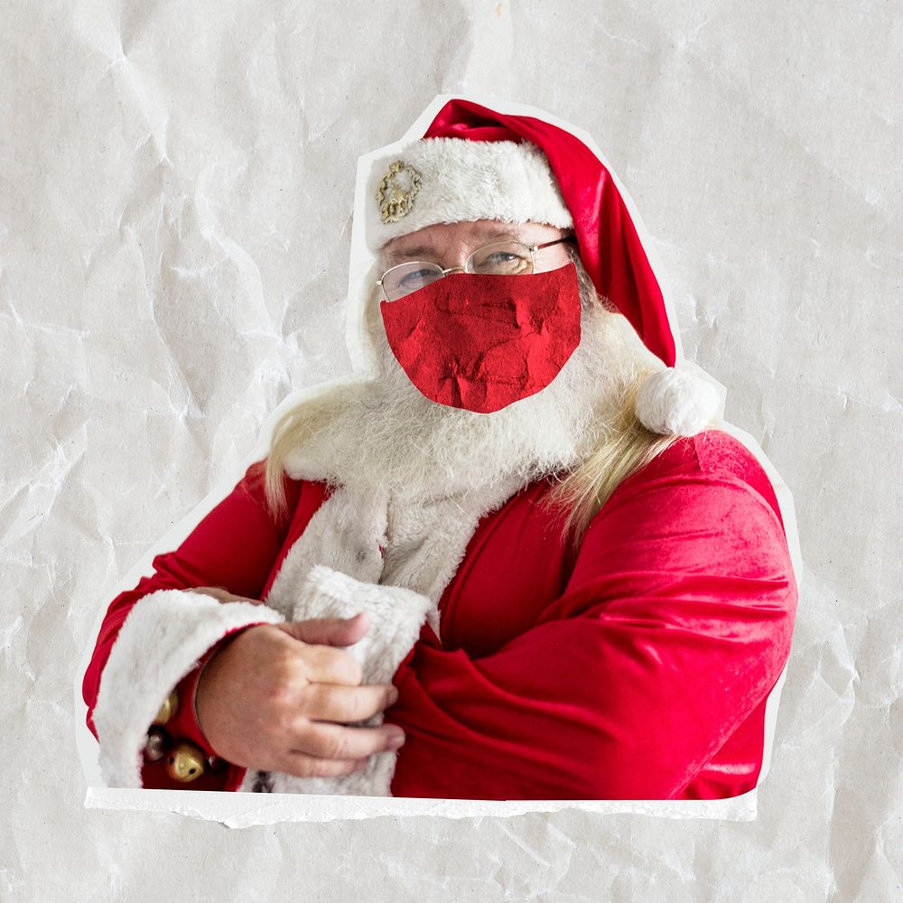 Santa wearing face mask in the new normal Christmas celebration