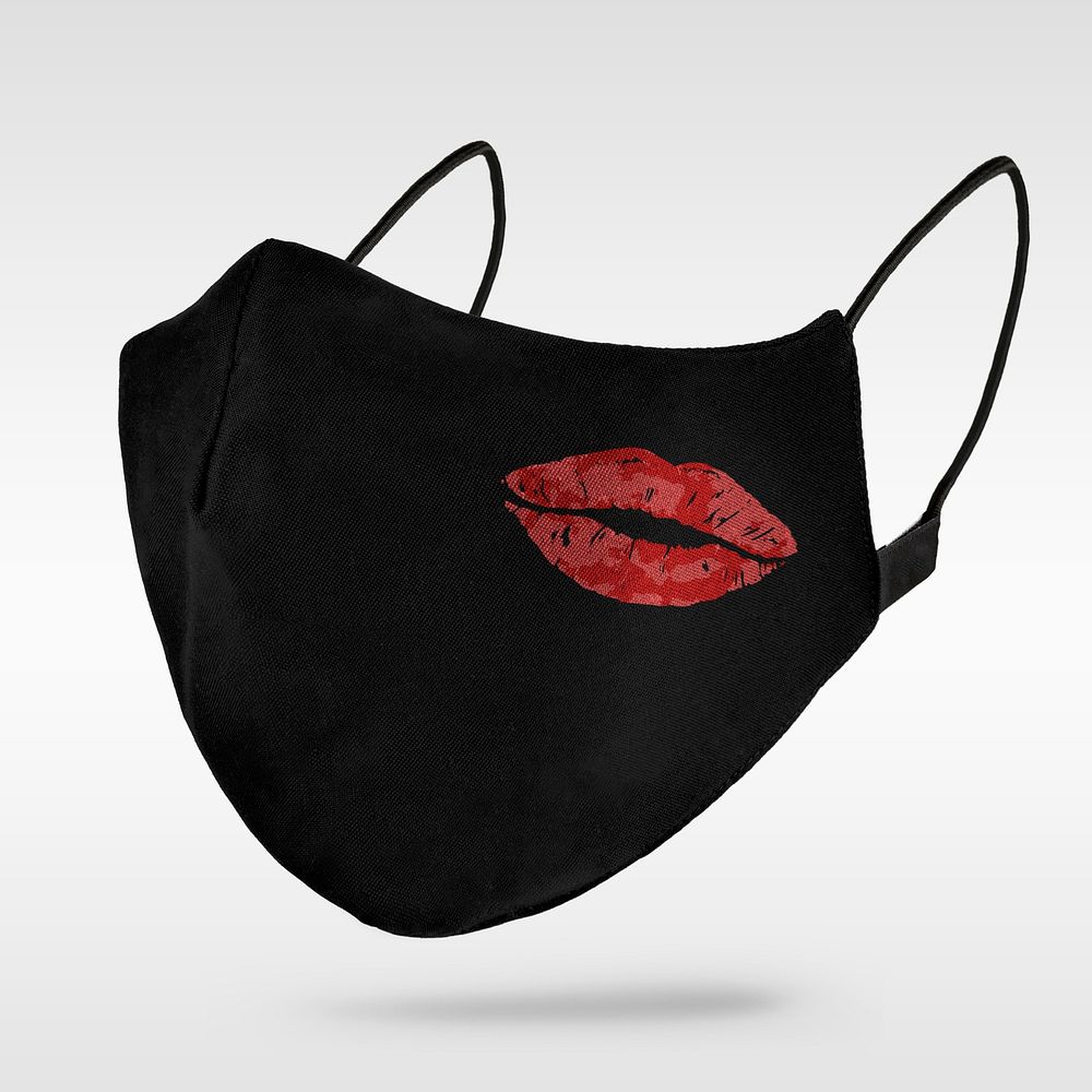 Black fabric face mask to prevent Covid 19