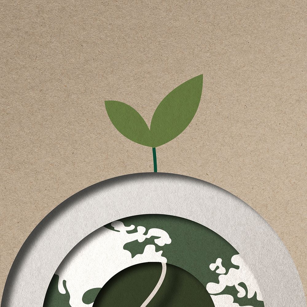 Tree growing on a globe save the planet campaign media remix