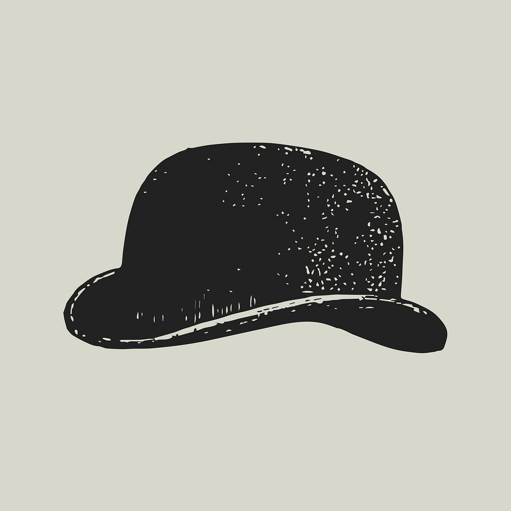 Retro bowler hat logo business corporate identity illustration