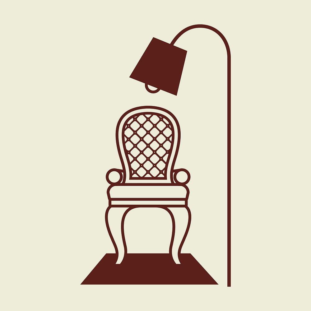 Retro armchair logo business corporate identity illustration