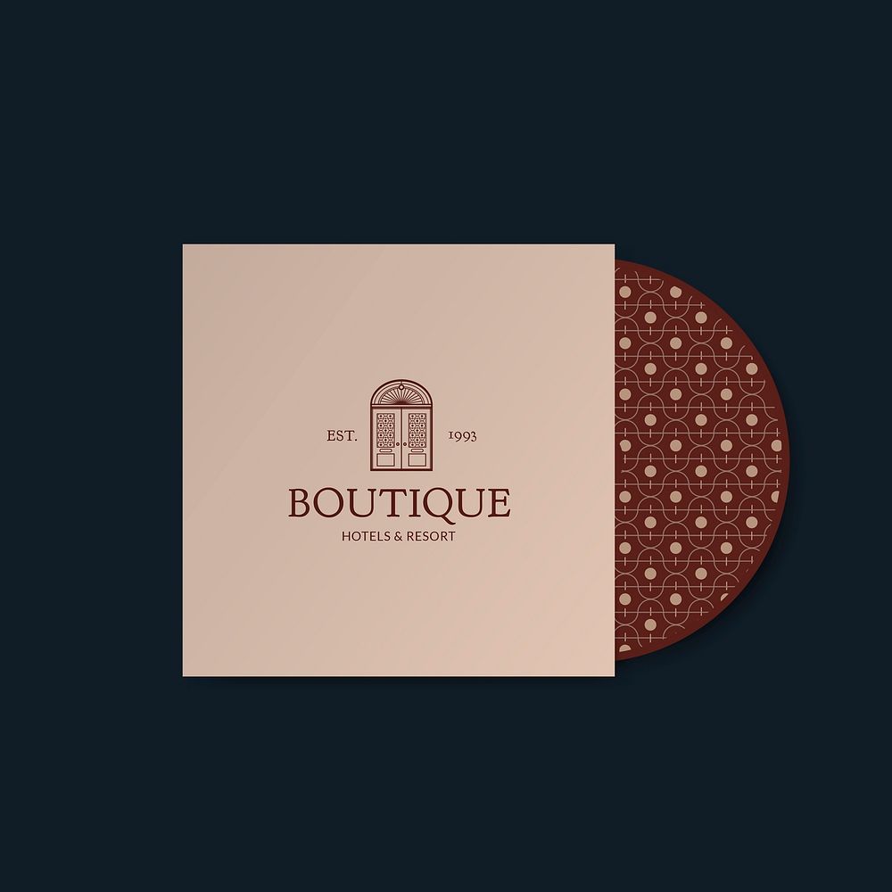 CD cover editable template vector in brown tone corporate identity