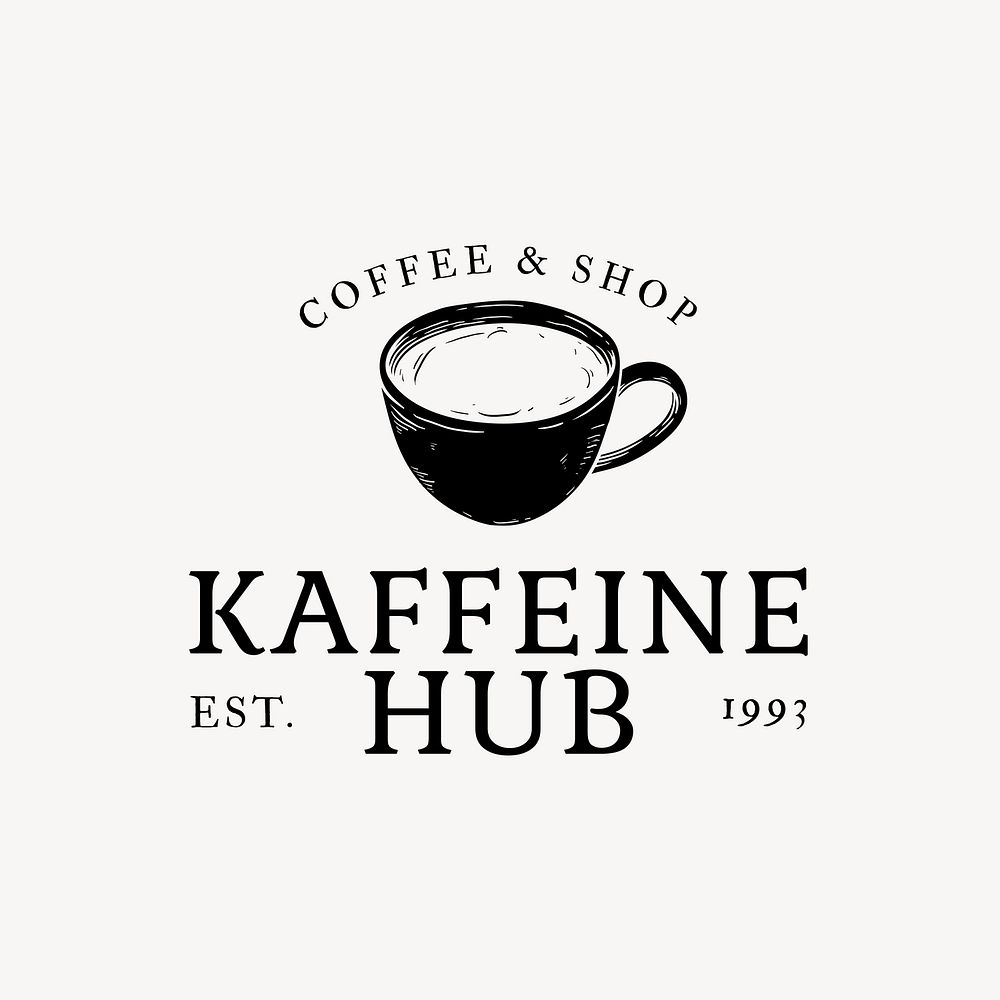 Coffee shop logo business corporate identity with text and coffee cup