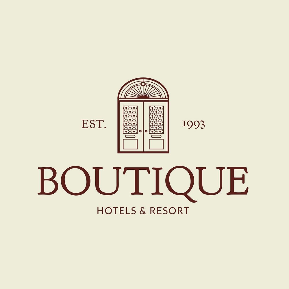 Hotel logo business corporate identity illustration with boutique hotels and resort message