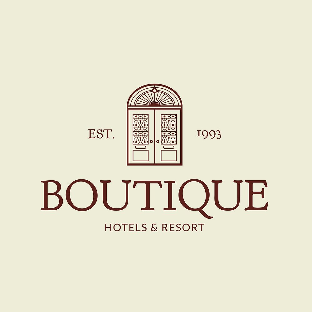 Editable hotel logo vector business corporate identity for a resort