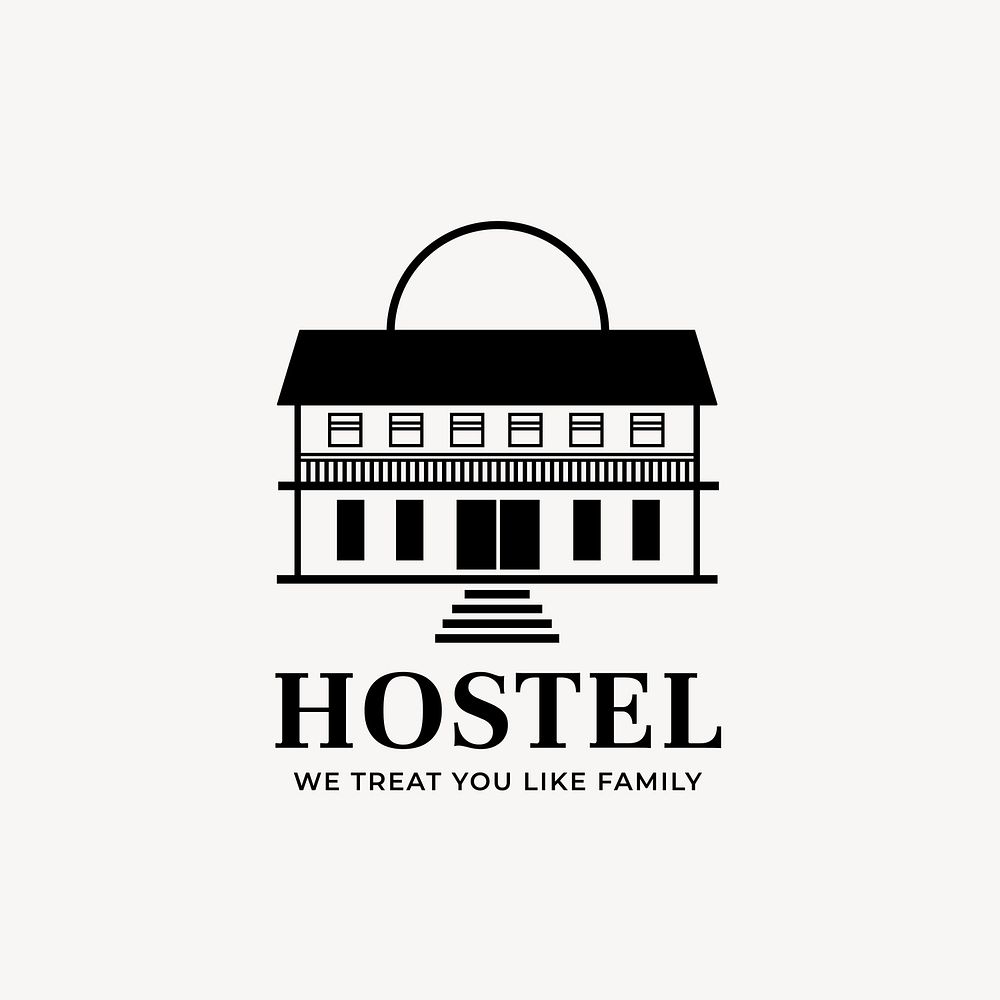 Hotel logo business corporate identity illustration with hostel text