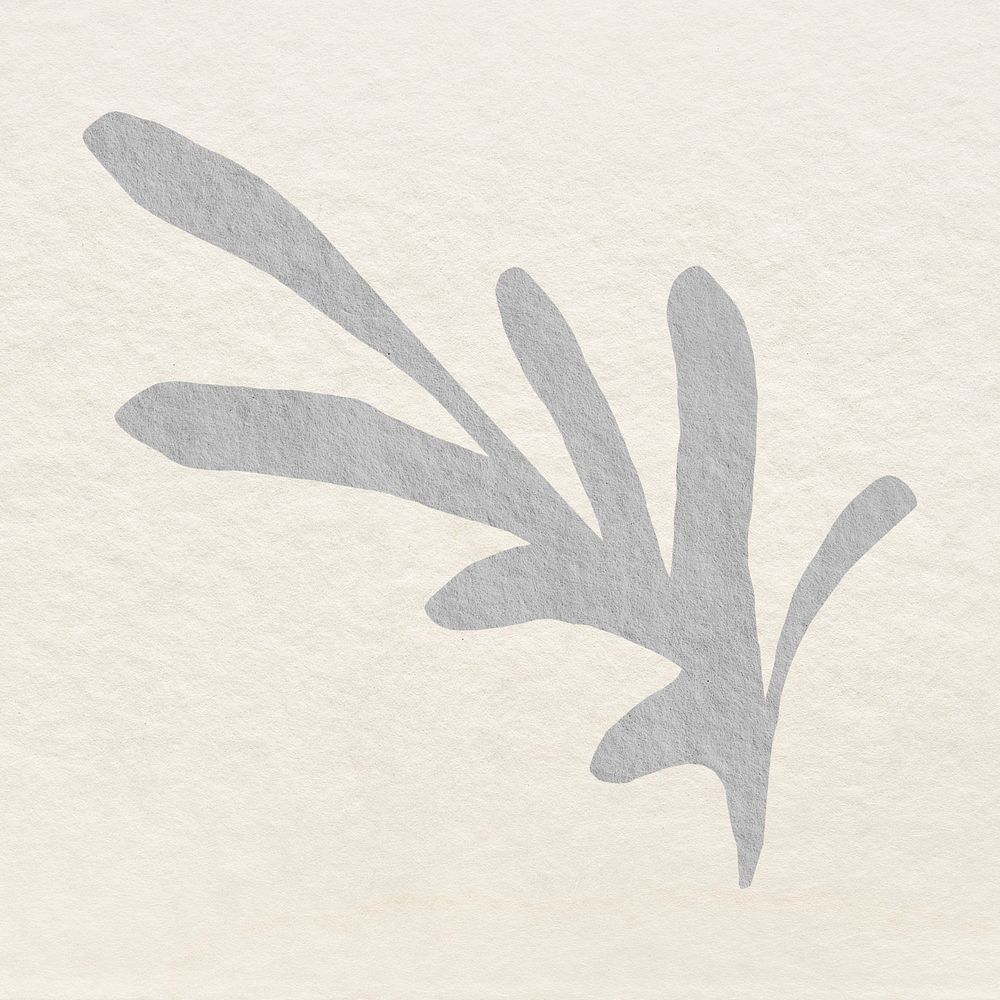 Abstract leaf shaped element in gray tone design