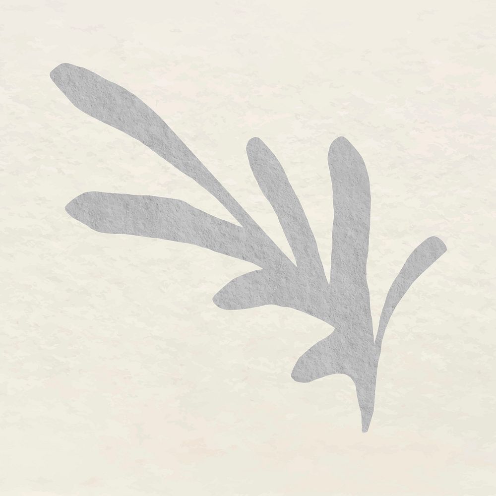 Abstract leaf shaped element vector in gray tone design