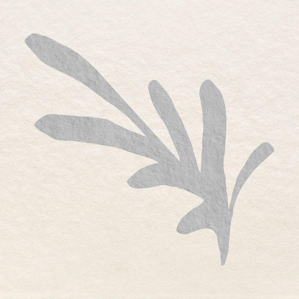 Abstract leaf shaped element psd in gray tone design