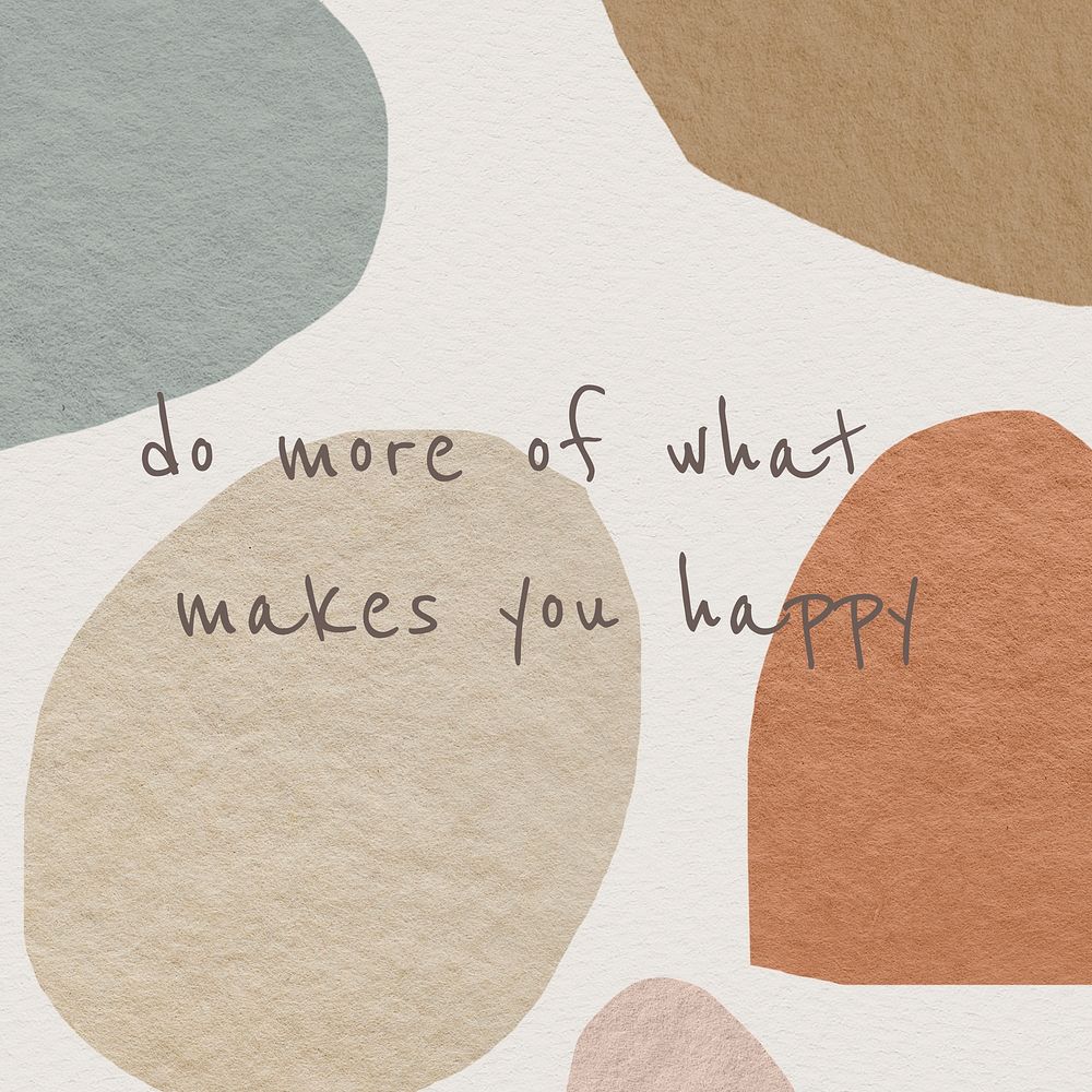 Memphis background earth tone design with do more of what makes you happy text