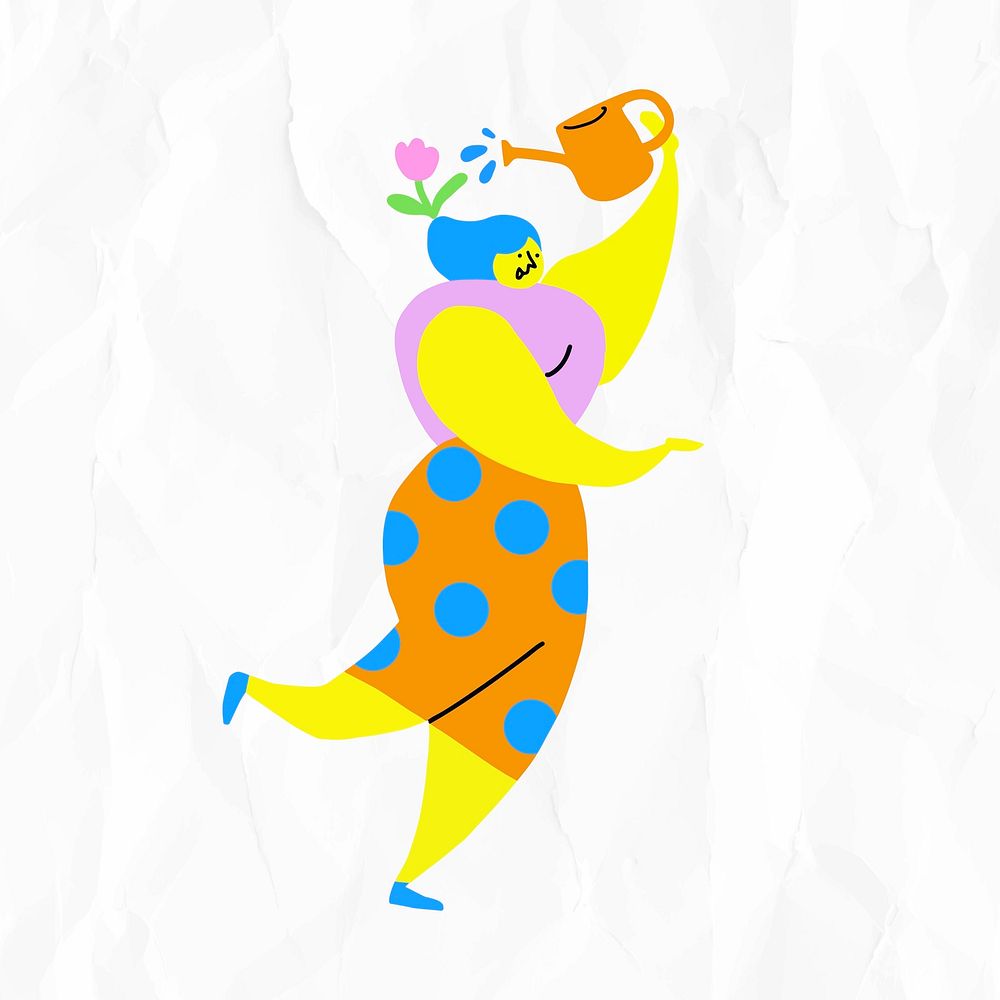 Yellow avatar woman with self-growth campaign design illustration
