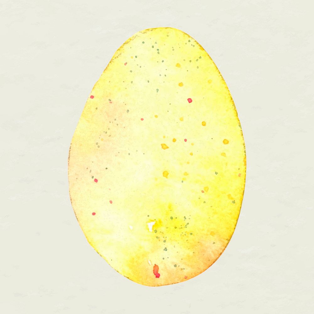 Yellow Easter egg vector design element cute watercolor illustration