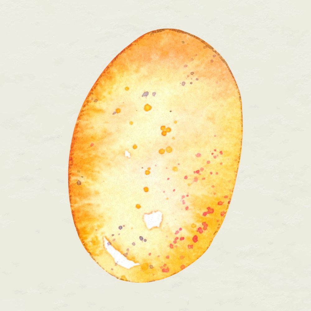 Orange Easter egg vector design element cute watercolor illustration