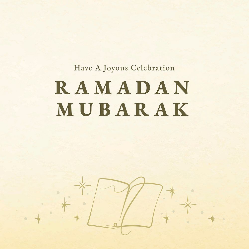 Ramadan social media template vector with tome