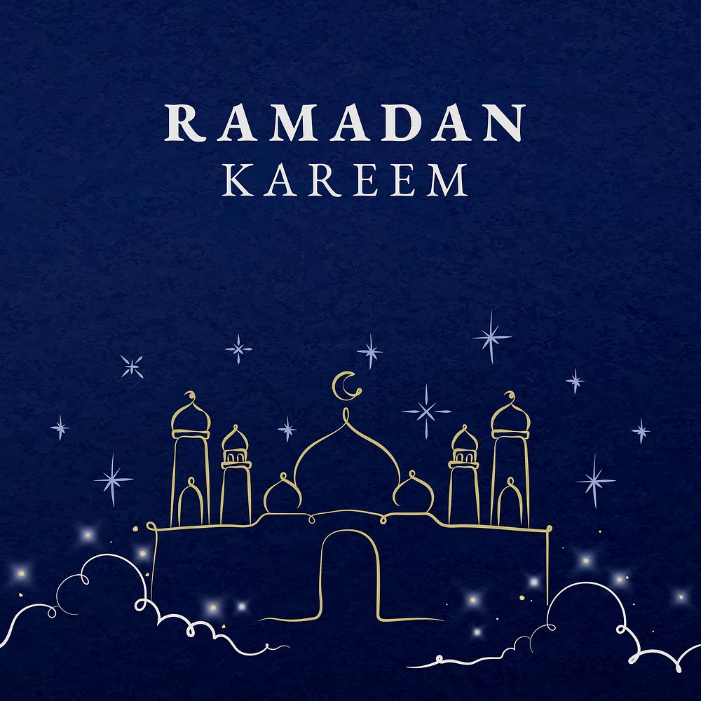 Ramadan greeting illustration for social media post