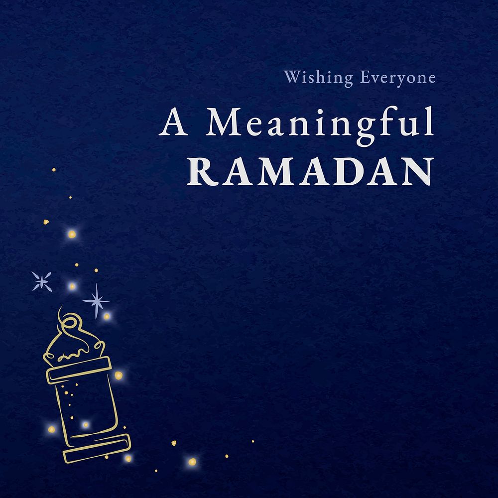 Ramadan social media template vector with minaret