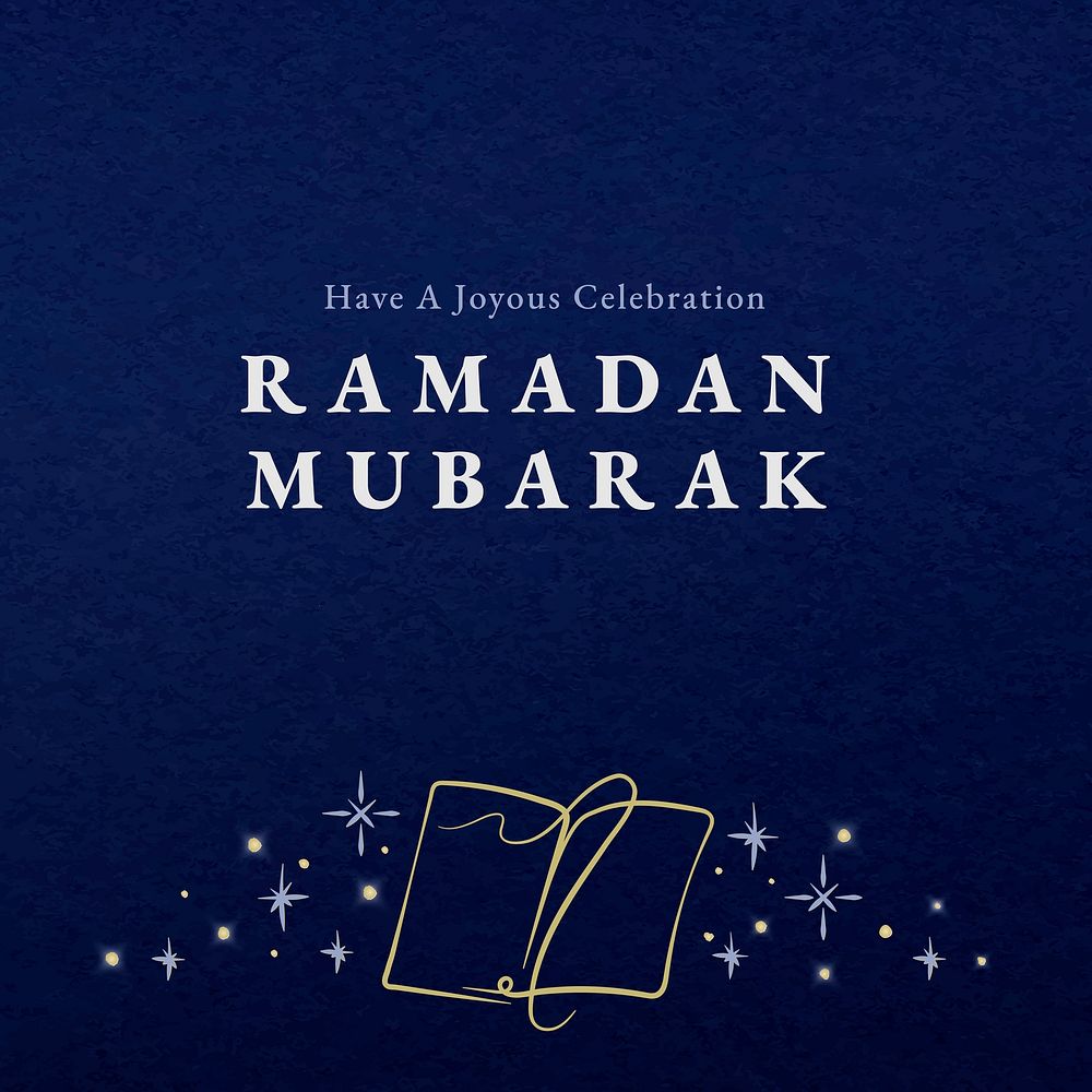 Ramadan greeting with tome illustration for social media post