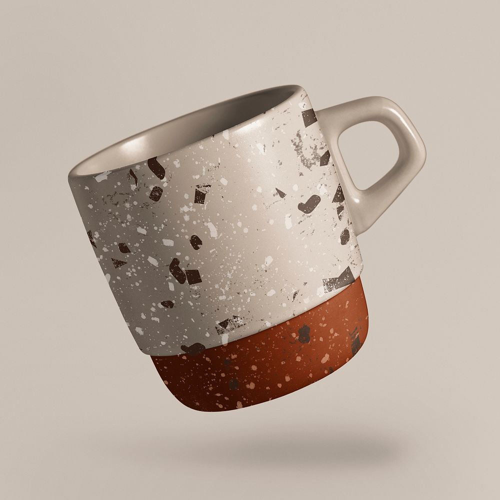 Beige Terrazzo pattern coffee mug