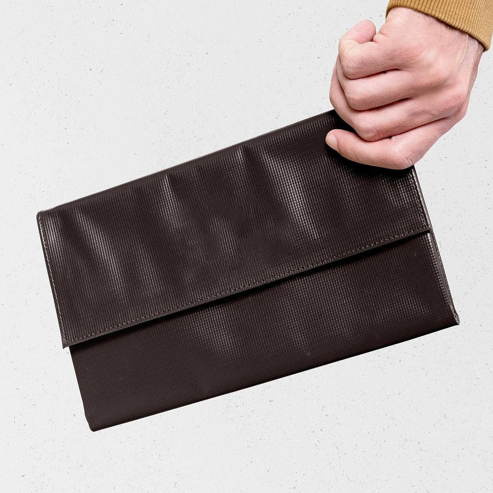 Fold over brown clutch with design space women&rsquo;s fashion