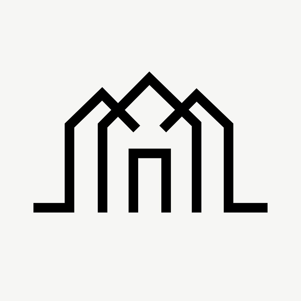 Building minimal icon vector illustration for branding