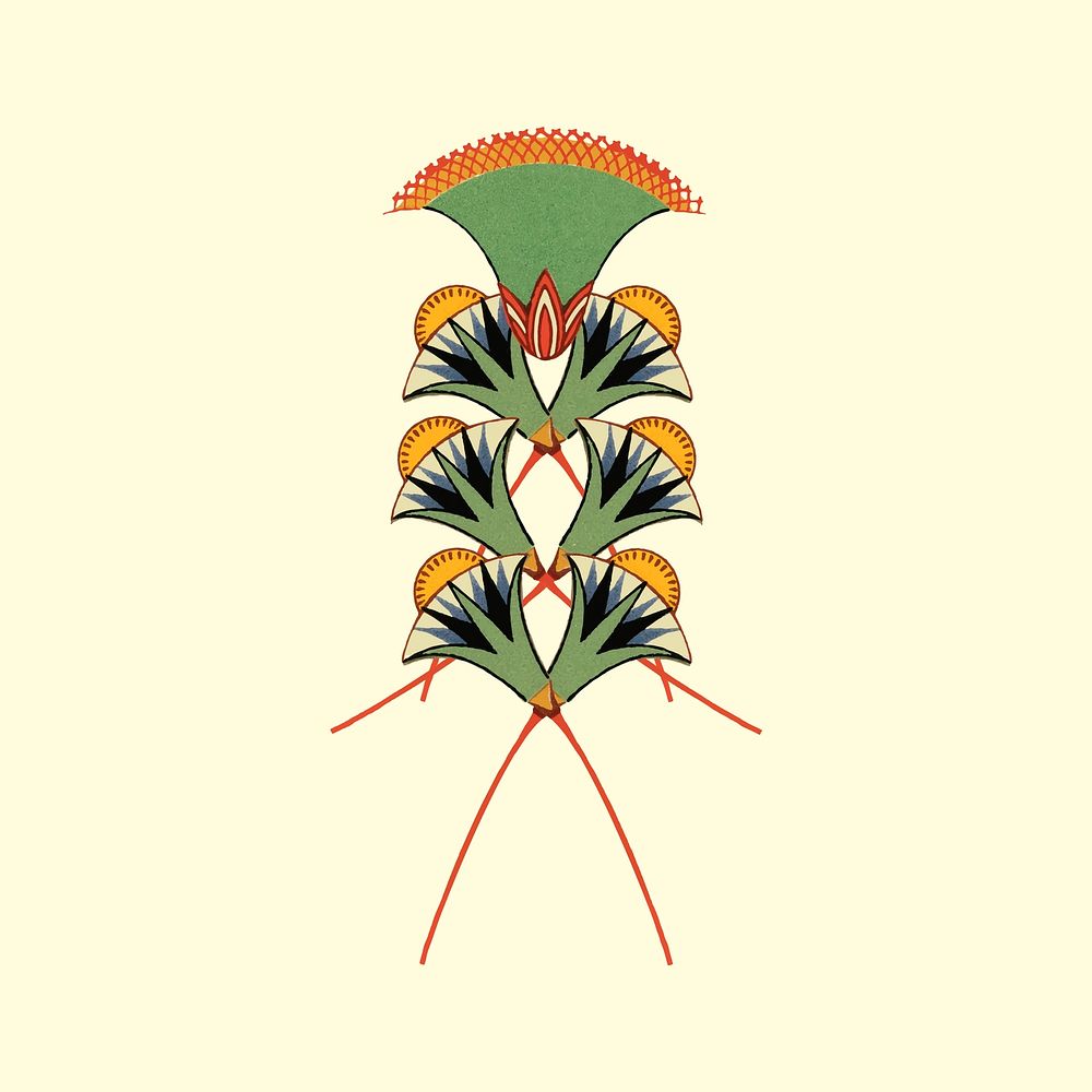 Ancient Egyptian lotus vector illustration, remixed from public domain artworks