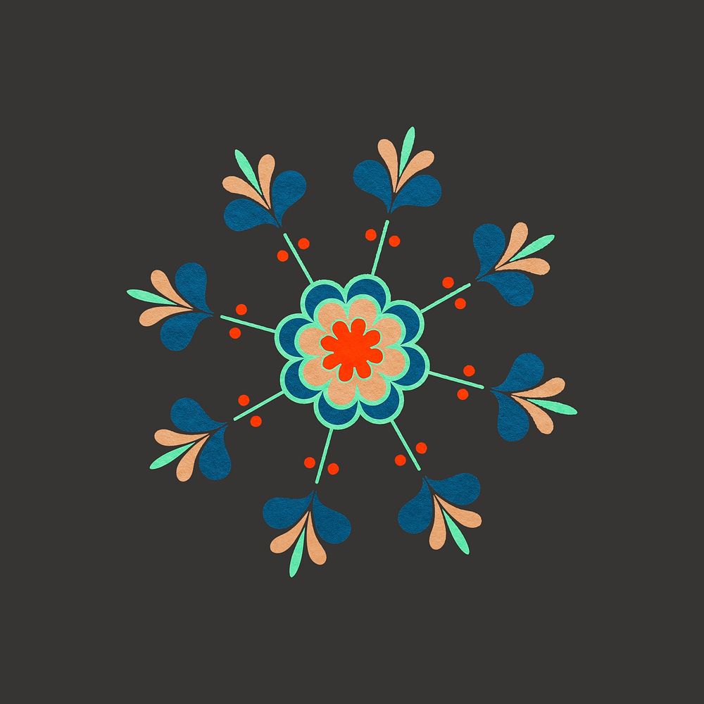 Ethnic colorful flower illustration