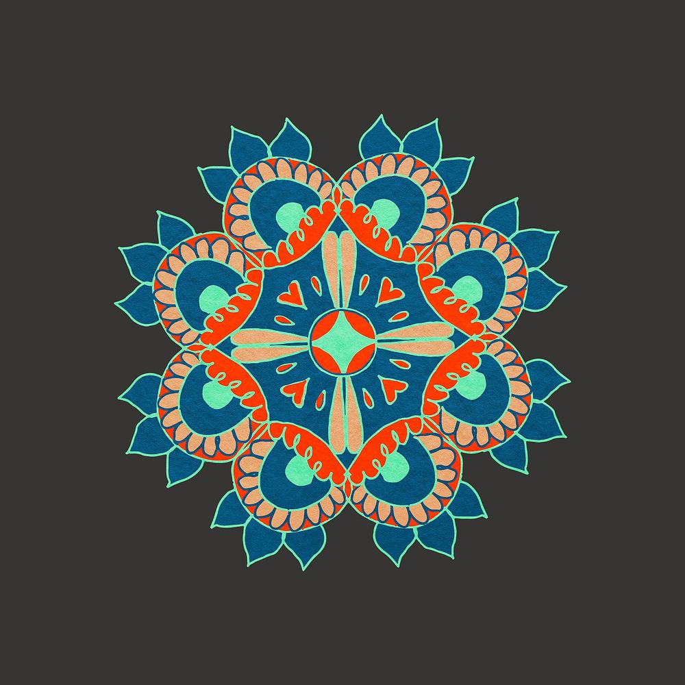 Ethnic colorful flower illustration