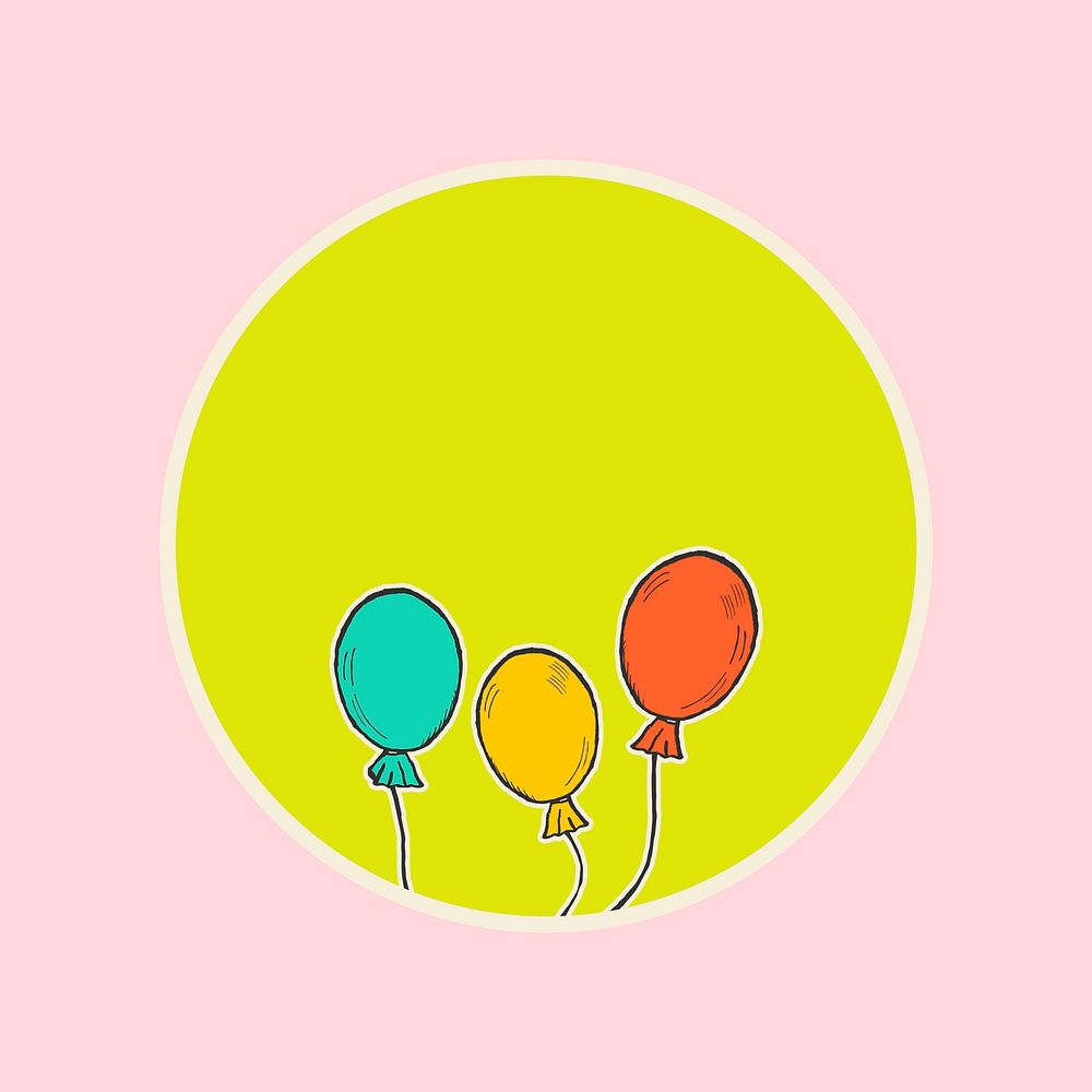 Balloon badge vector vintage illustration with text space