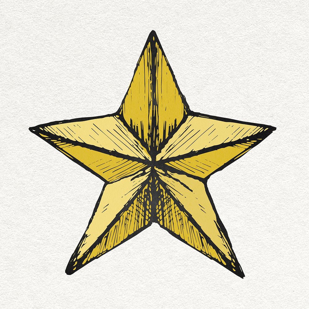 Birthday star sticker in colorful vintage style