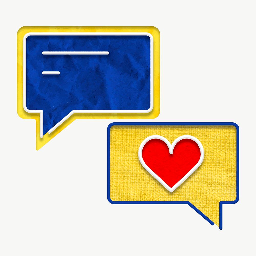 Speech bubble vector with heart texting graphic