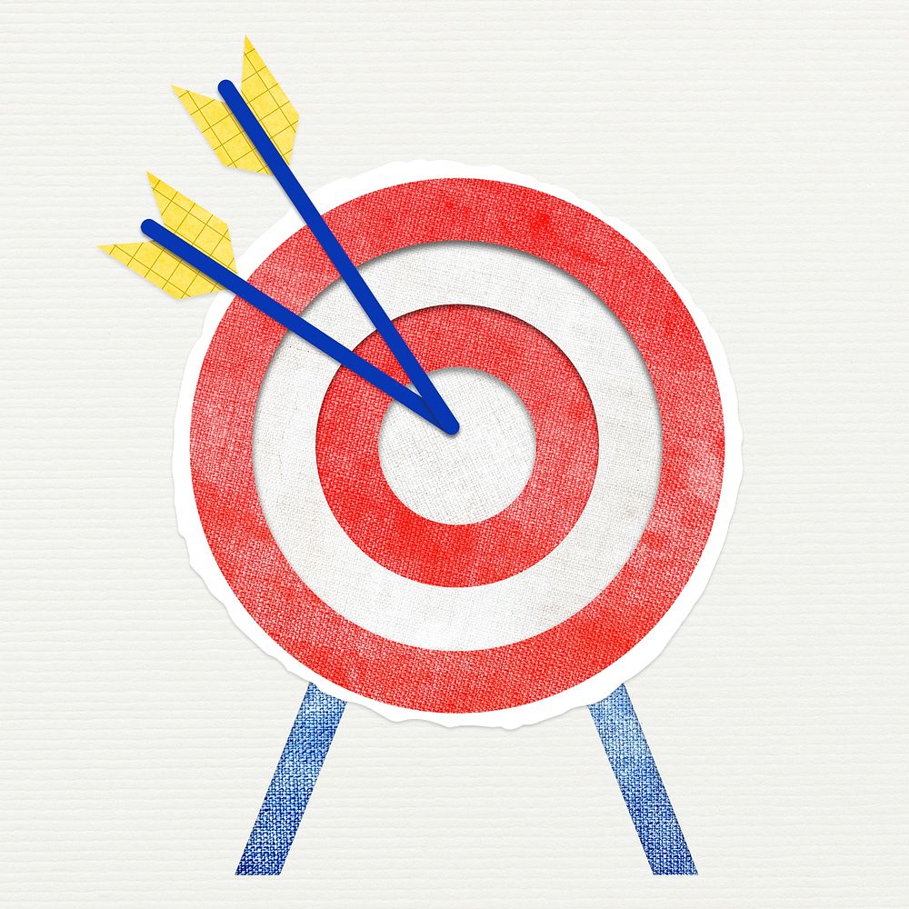 Market targeting business with dart arrow graphic