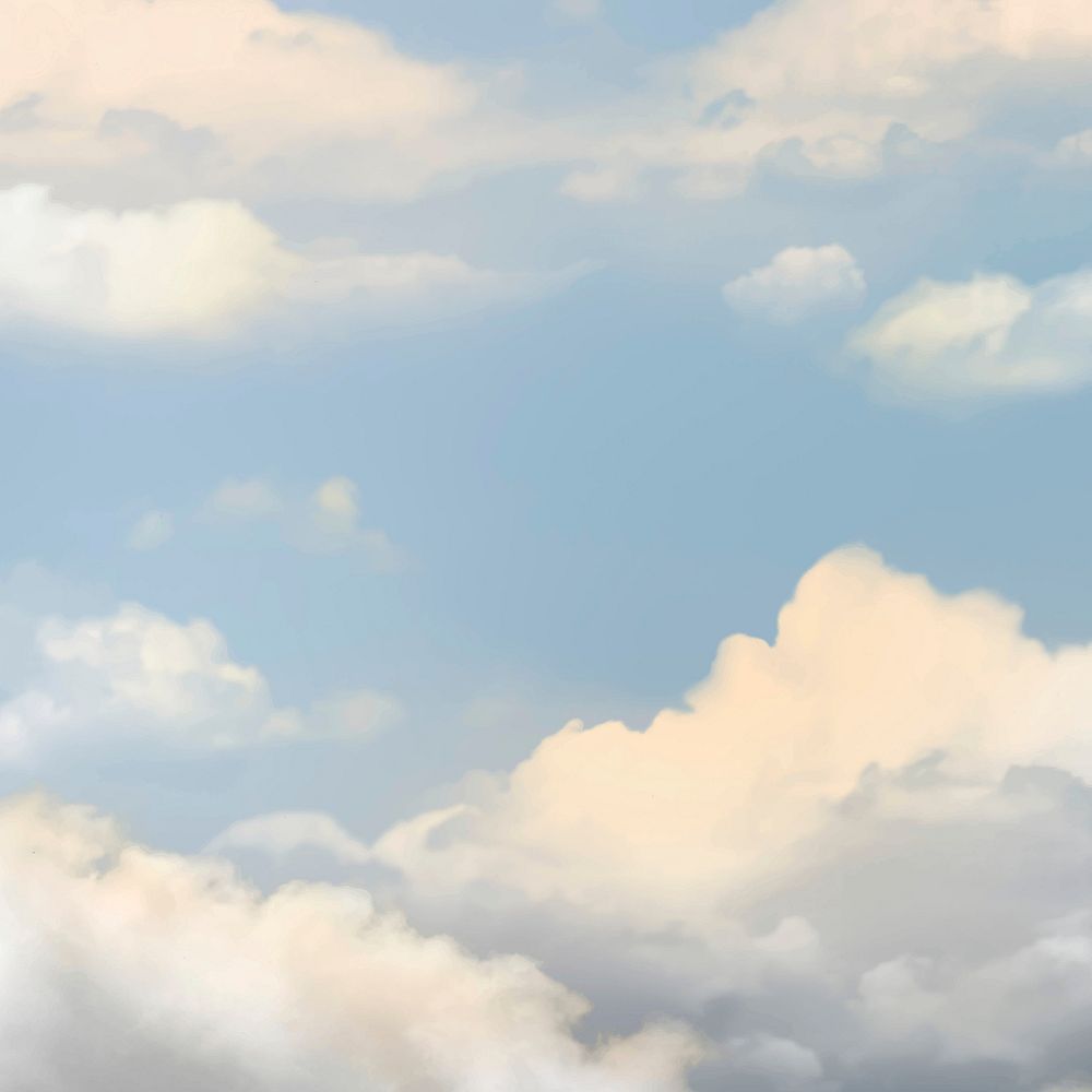 Blue sky background vector with clouds