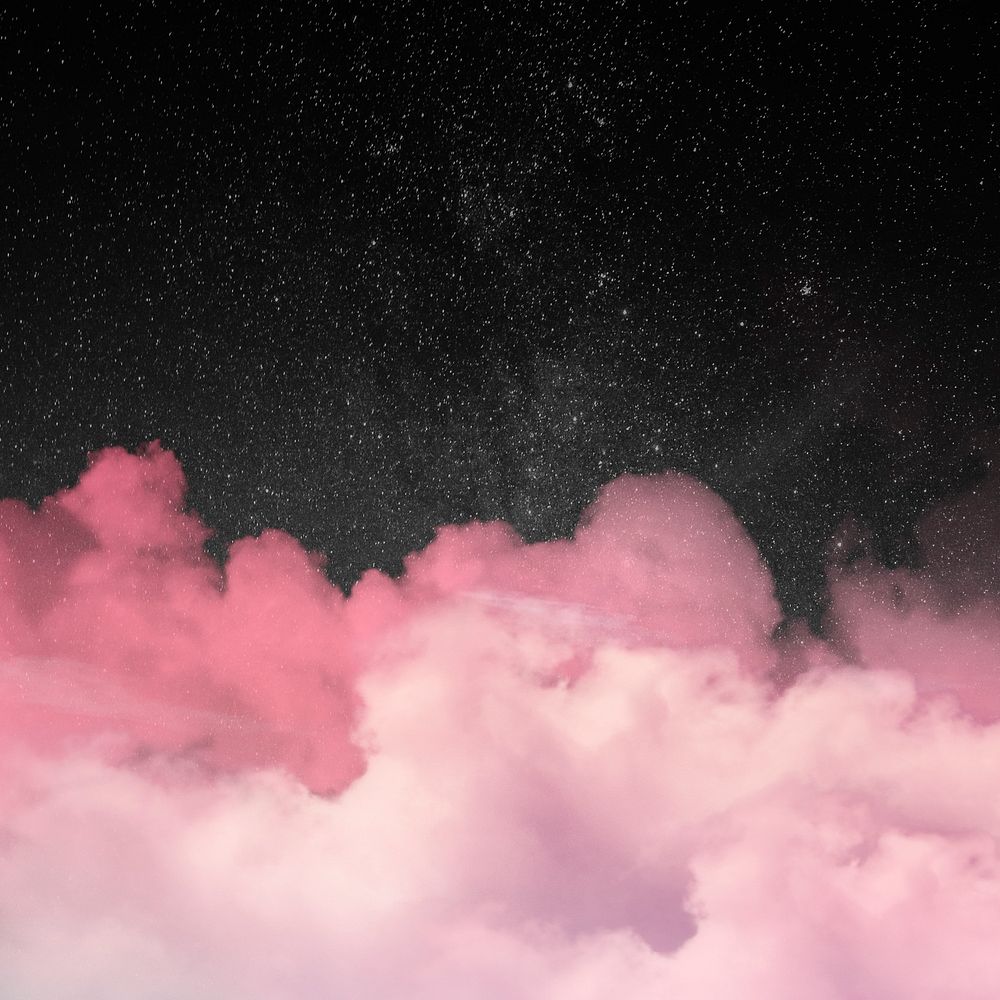 Galaxy background with pink clouds
