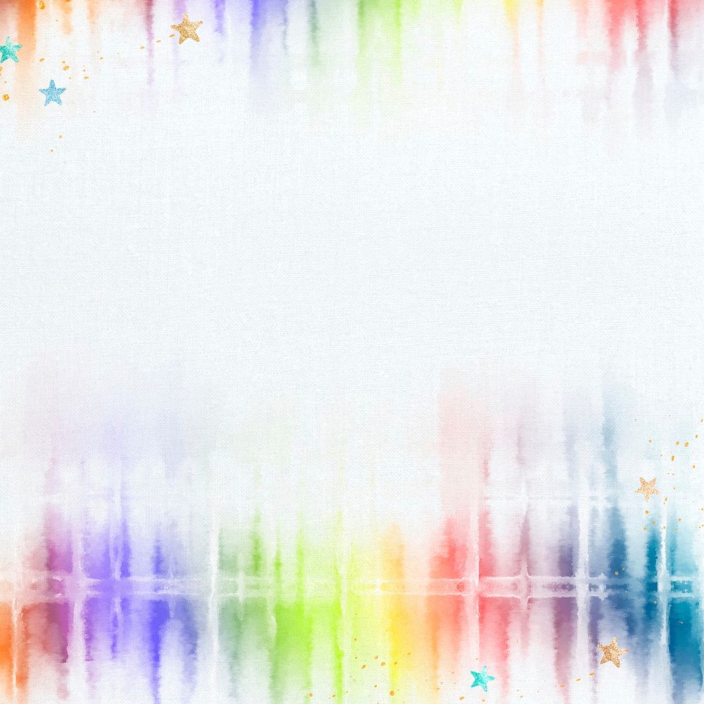 Colorful tie dye background vector with abstract watercolor border