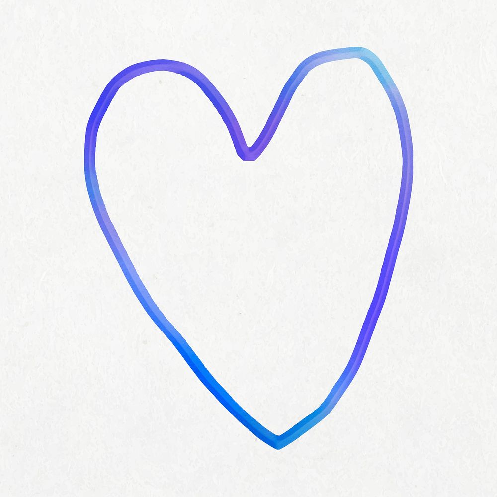 Colorful cute heart vector in doodle style