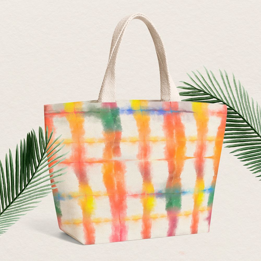 Colorful tie dye print tote bag for women