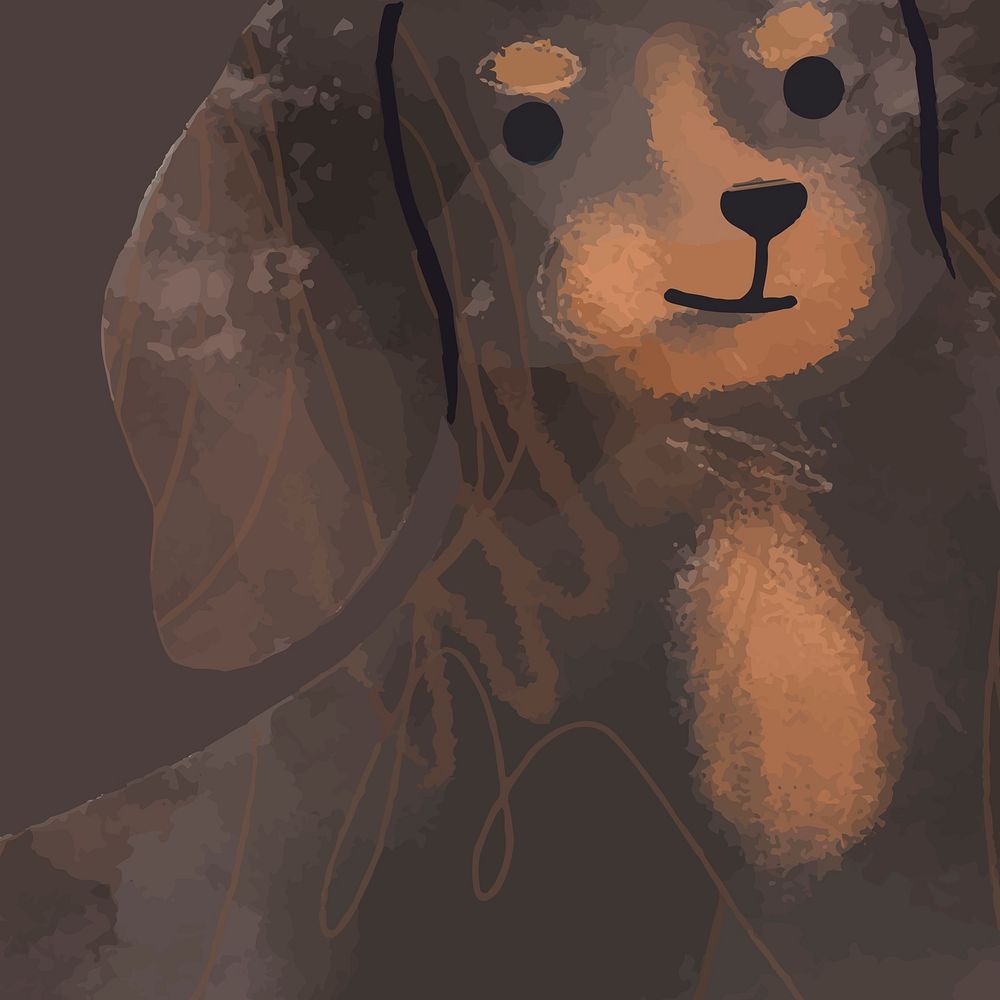 Cute Dachshund dog background hand drawn illustration