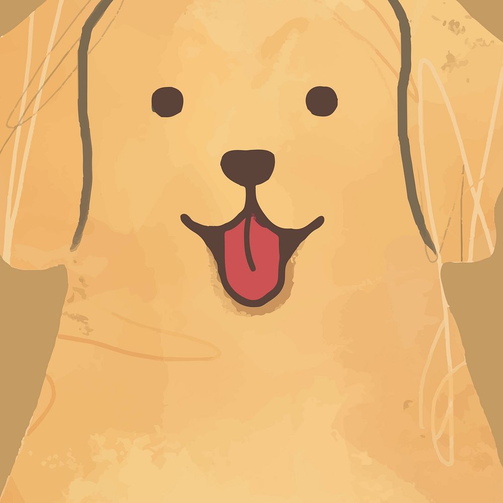 Cute Labrador dog background hand drawn illustration