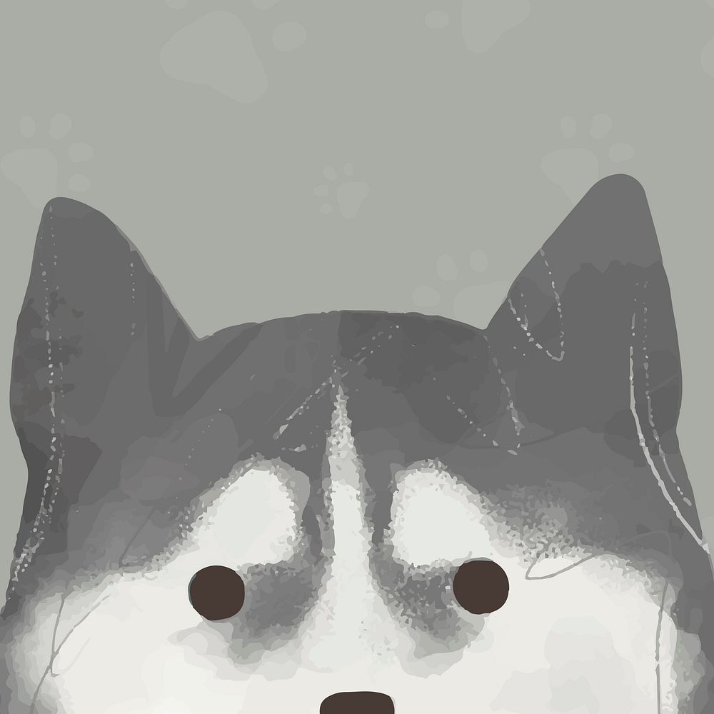 Siberian Husky dog background vector hand drawn illustration