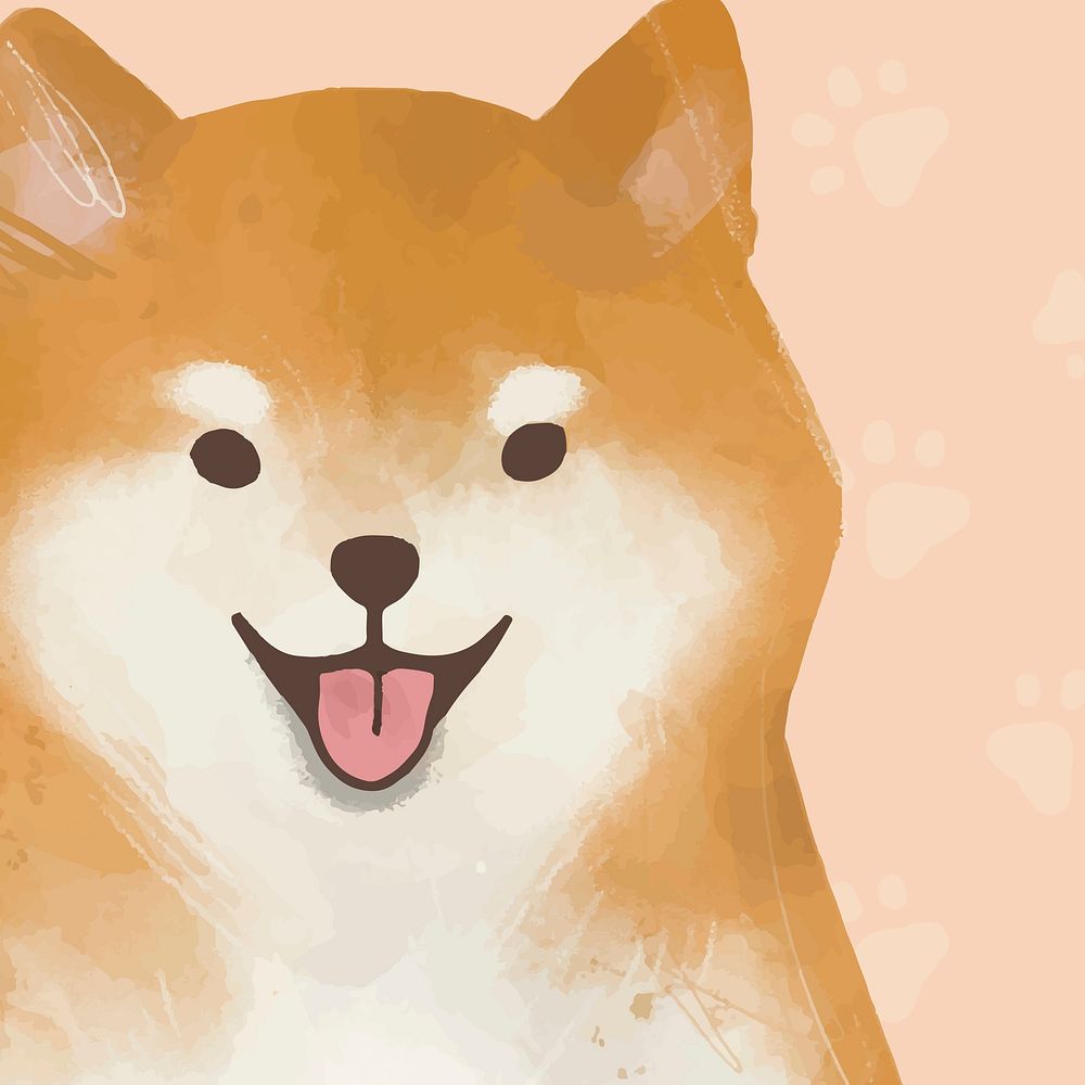 Shiba Inu dog background vector hand drawn illustration