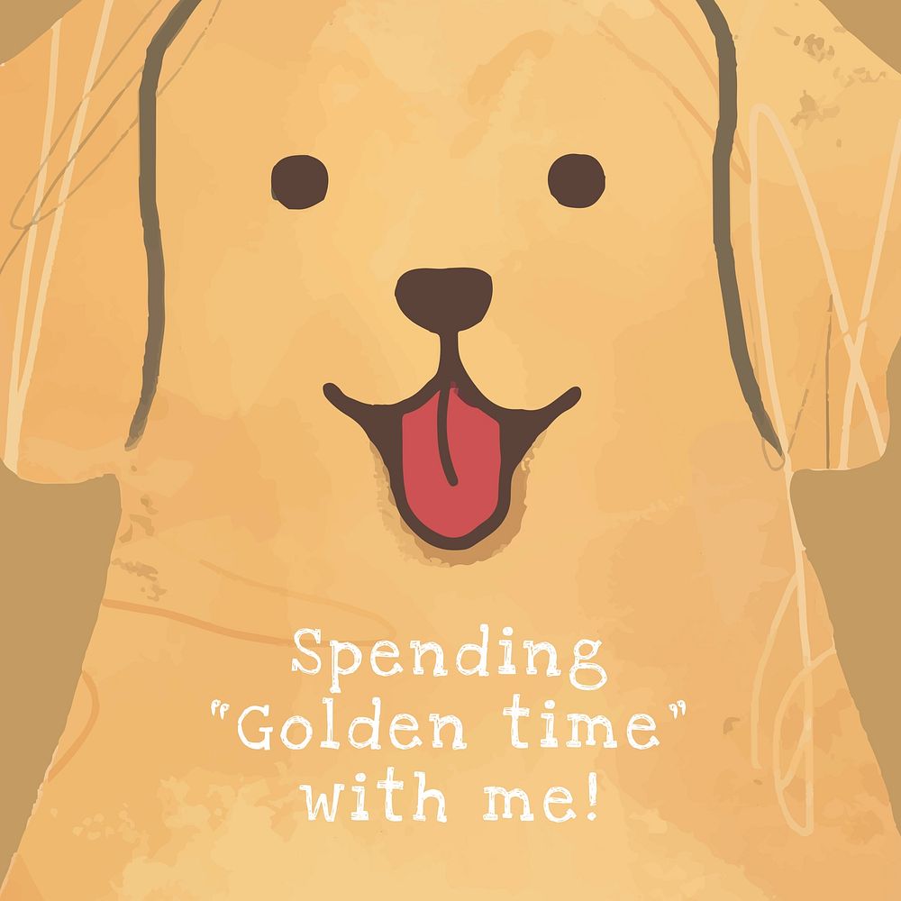 Golden retriever cute social media post, spending golden time with me