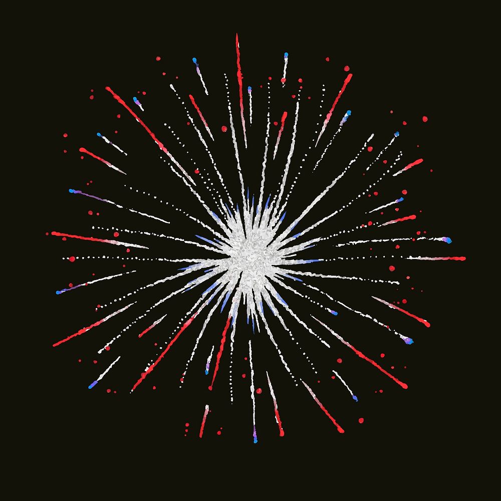 Glittery fireworks element graphic vector for celebrations